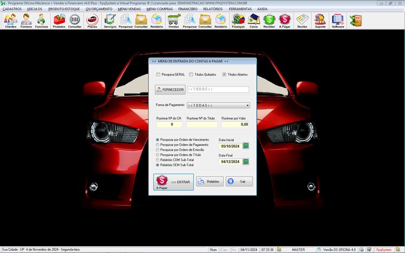Programa OS Oficina Mecanica com Ordem de Servio e Financeiro v4.0